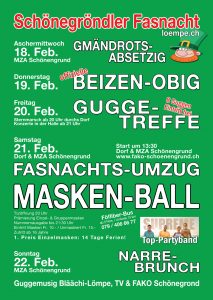 Schönegröndler Fasnacht – es geht los!